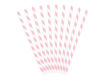 Picture of PAPER STRAWS STRIPED PINK 19.5CM - 10 PACK